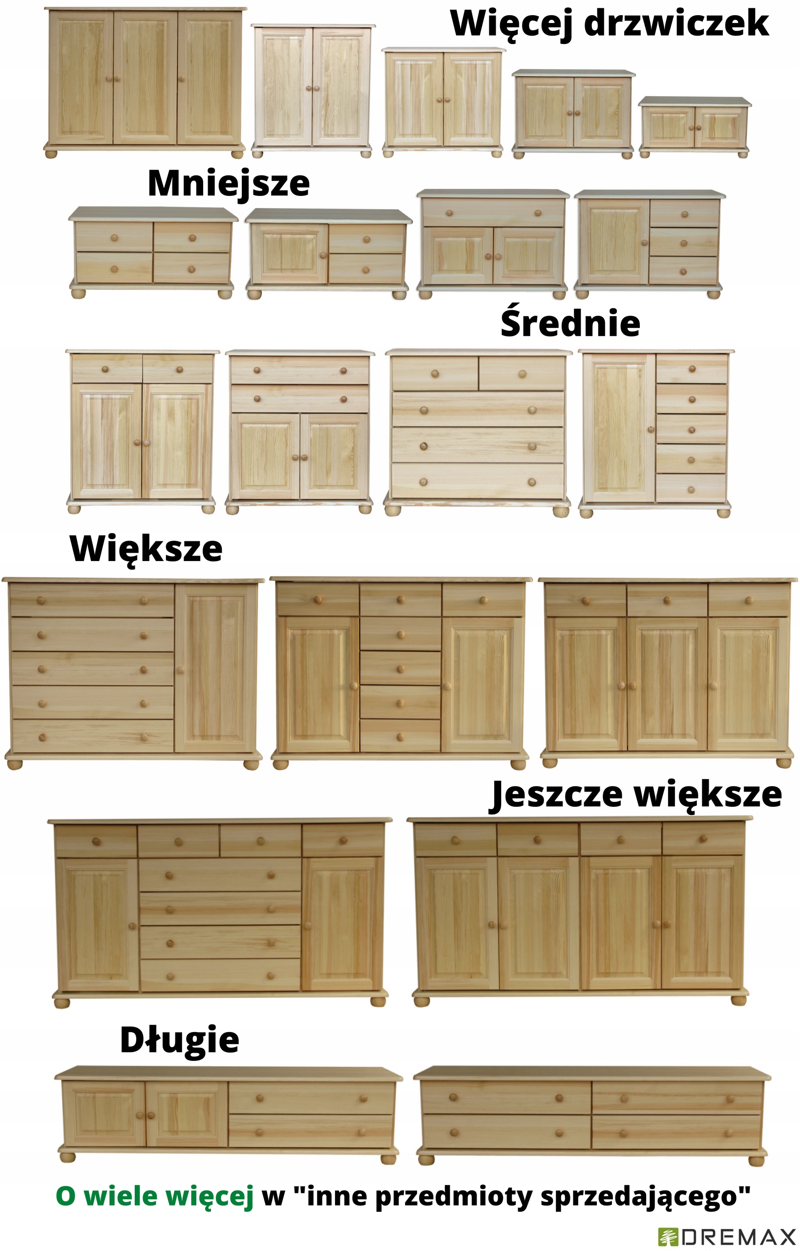 Komoda 27 z litego drewna sosnowego 85x42x109 Prod Materiał drewno