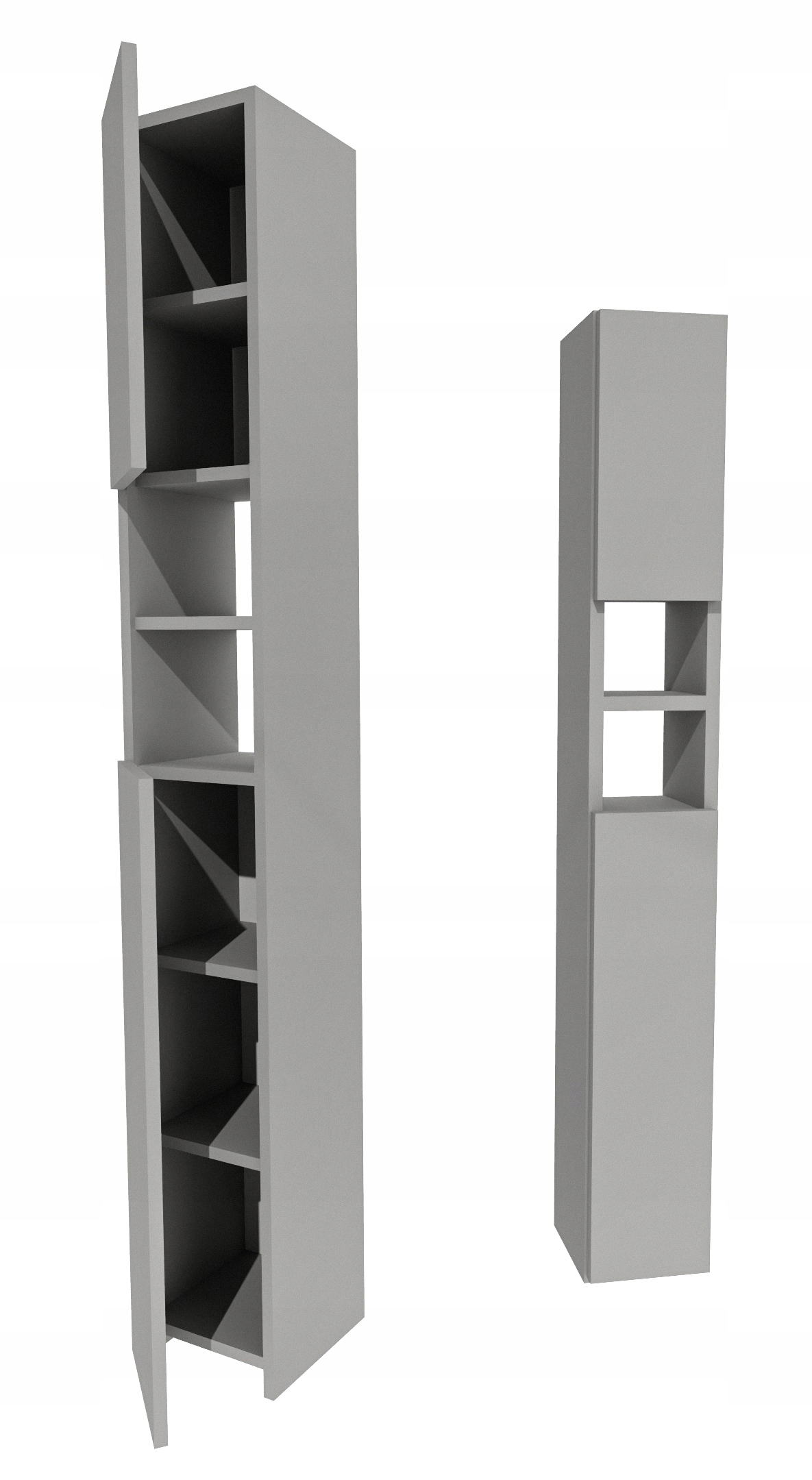 Koupelnová skříňka stojící sloupek koupelnová úzká police šedá