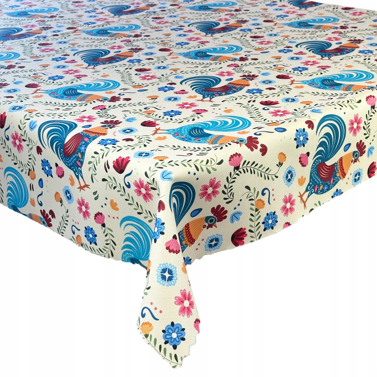 Ubrus odolný proti skvrnám Tisk Velikonoce Barevný Kohout Folk 155x340 cm