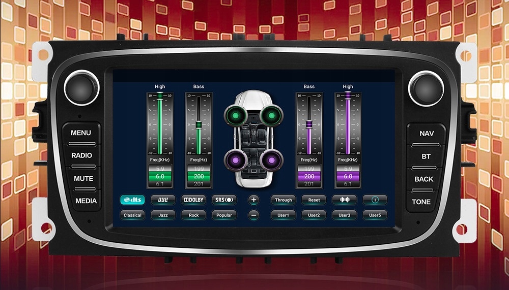 RADIO SAMOCHODOWE FORD MONDEO MK4 FOCUS MK2 MK3 GALAXY S-MAX GPS ANDROID Radio informacja RDS pasmo FM