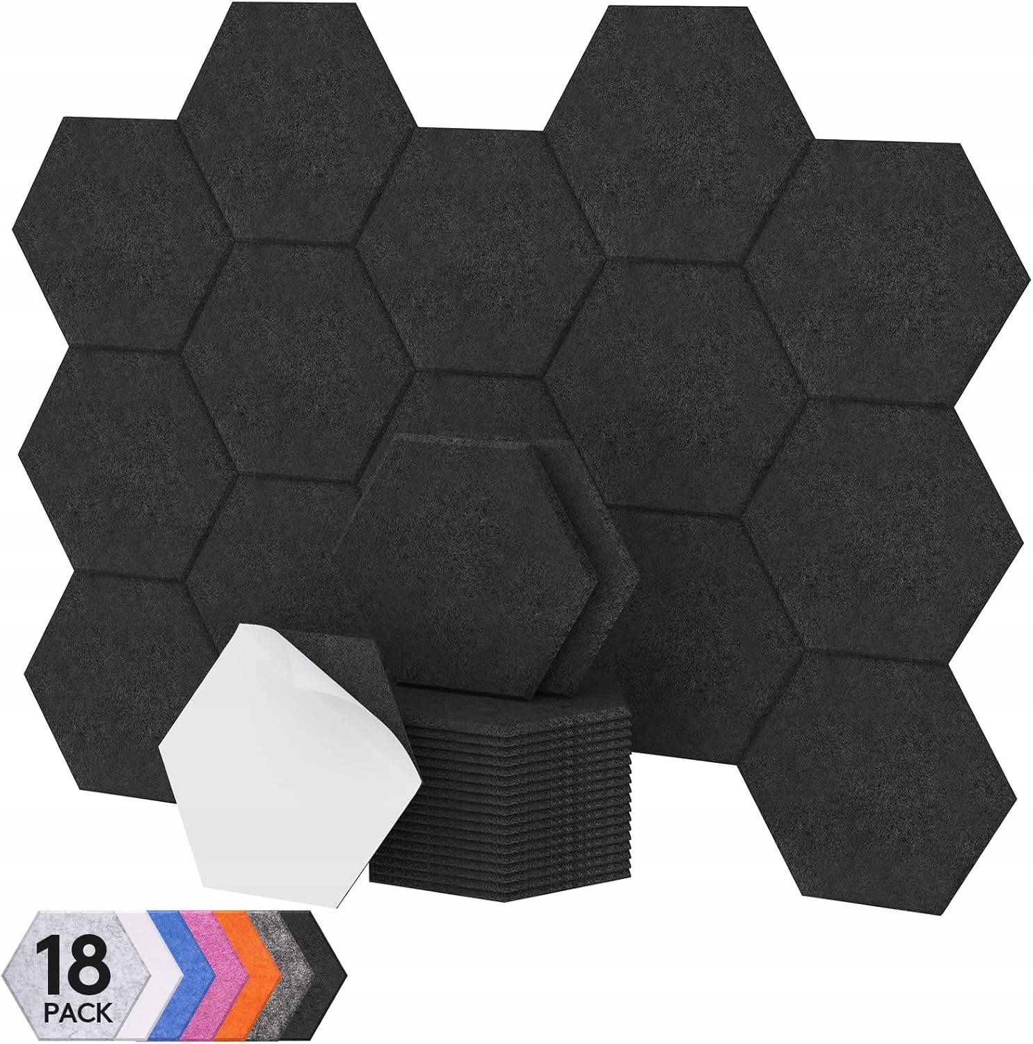 Zvuková Izolace Studia 18X Šestiúhelníkový Akustický Panel Tonor Černý