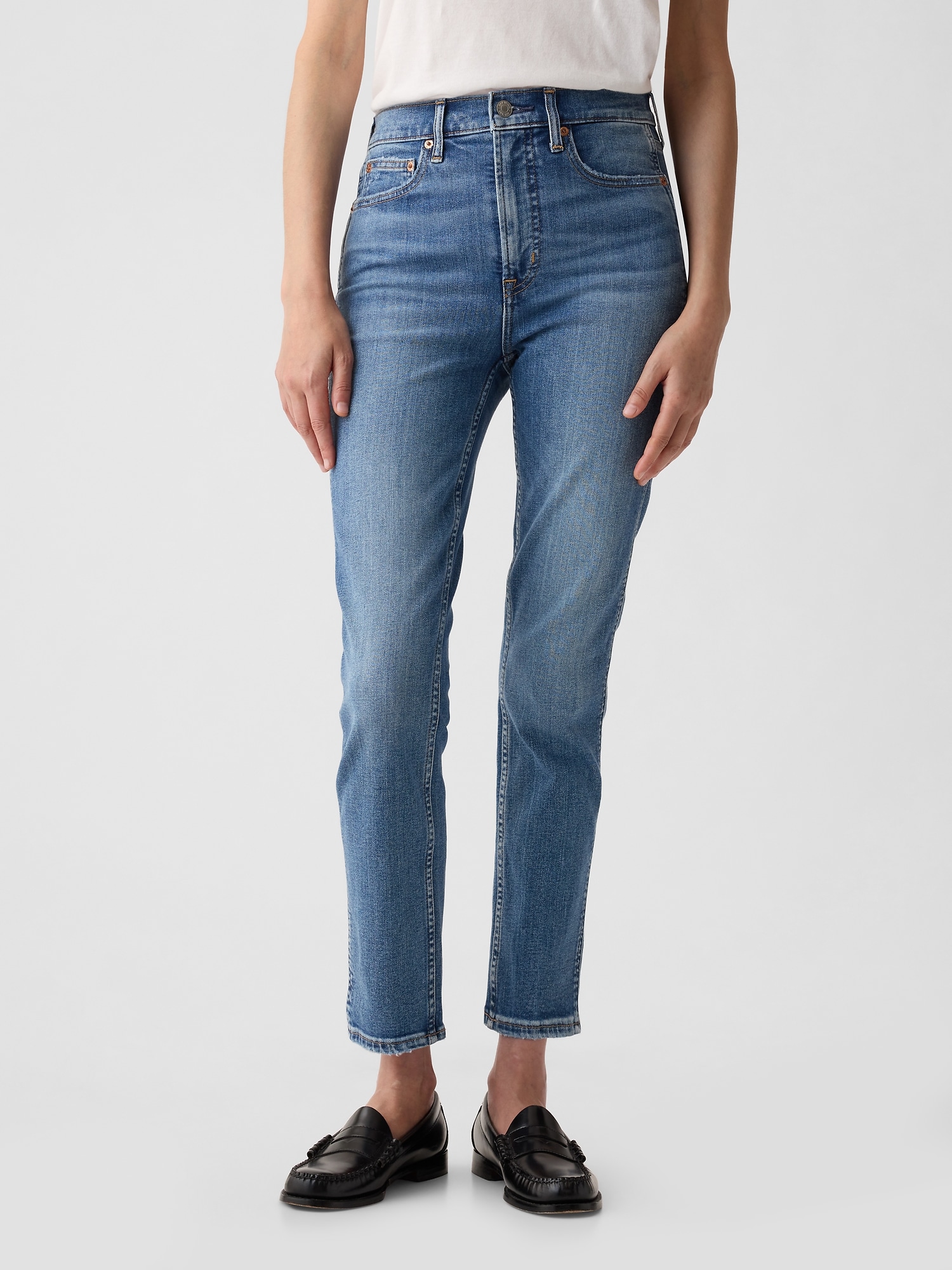 Gap Džíny high rise cigarette jeans with secret smoothing pockets with W