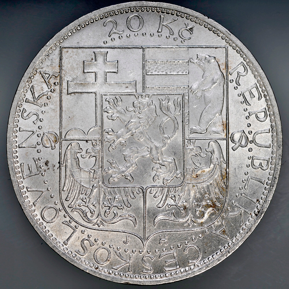 t4.Czechosłowacja, 20 koron 1937 Masaryk, st. 1-