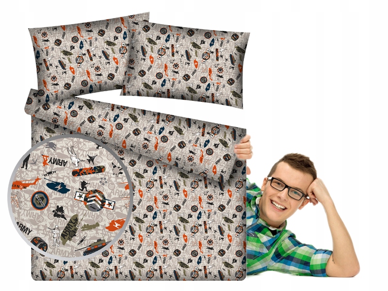 

Pościel Komplet Samoloty Czołgi 160x200 CM