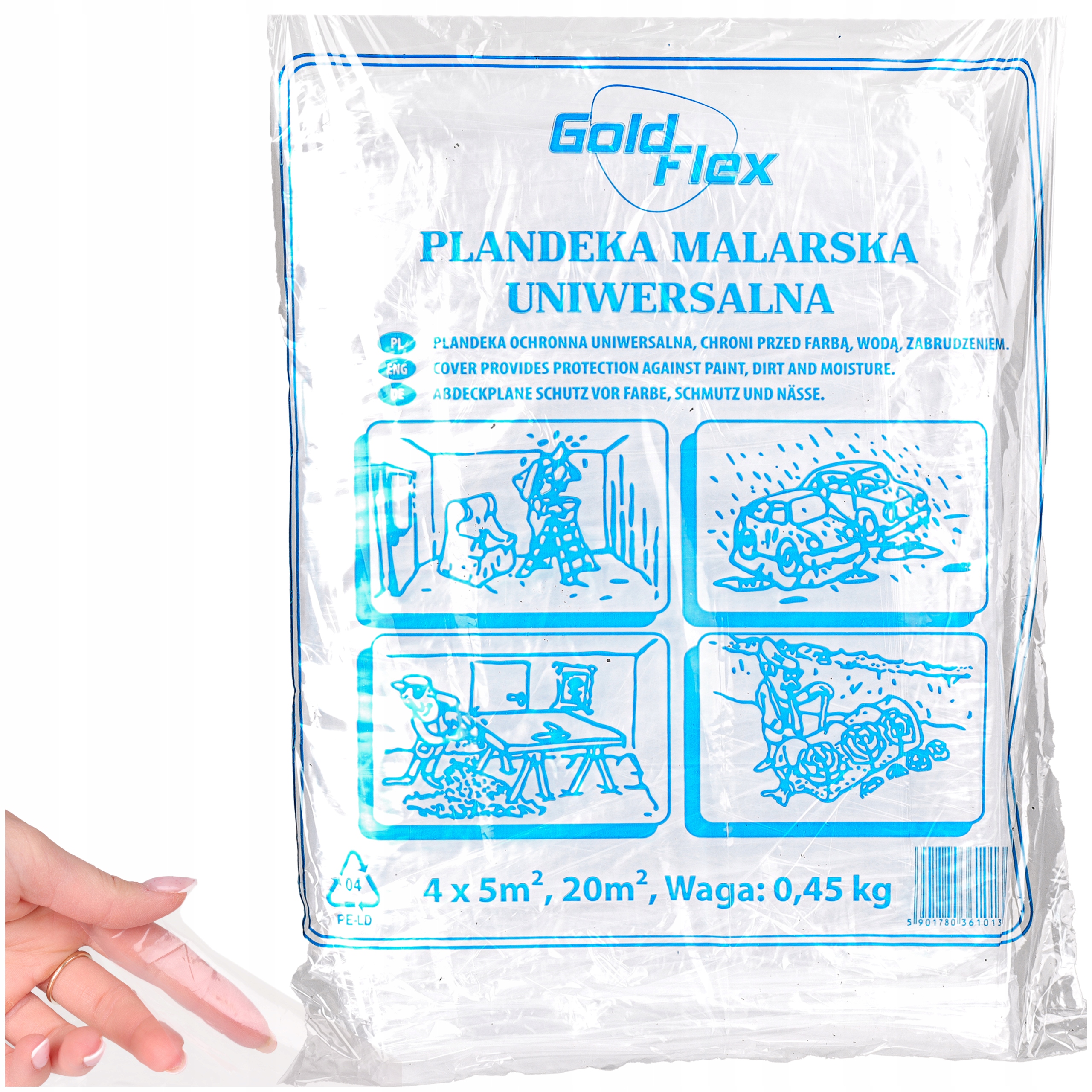 

Folia Malarska Gruba Przezroczysta 4x5m. 0.45 Kg