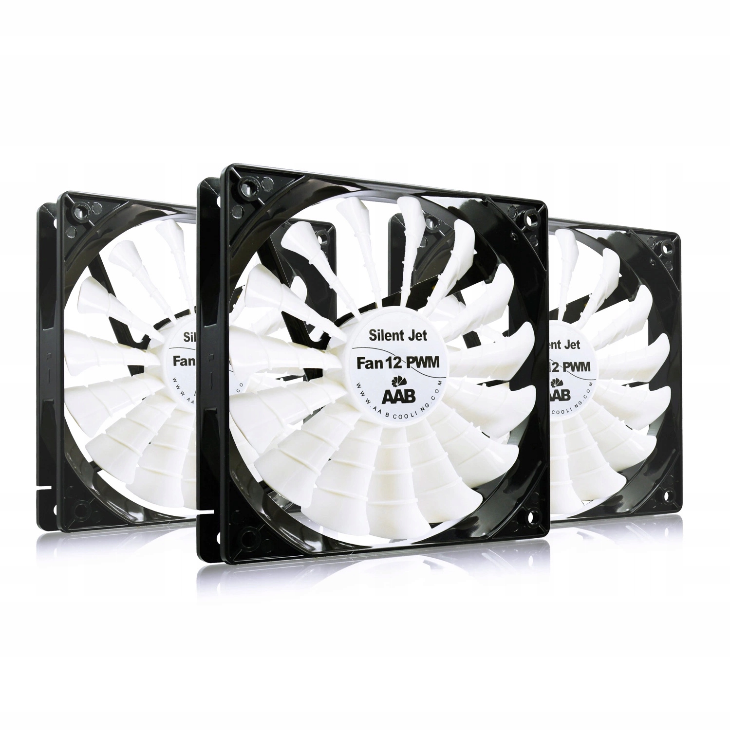 3xAAB Silent Jet Fan 12 cm Pwm 15 Lopatek Větrníky 4PIN Průtok Až 170 m3/h