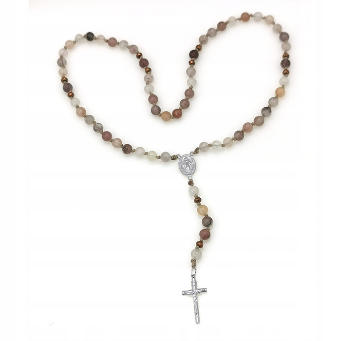 Růženec Ručně Vyrobený Z Purpurového Jadeitu 6mm A Stříbra 925