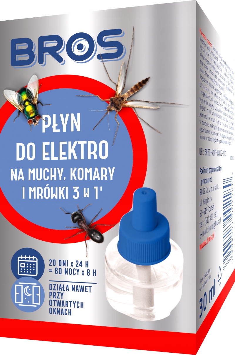 3X BROS PŁYN DO ELEKTROFUMIGATORA MUCHY KOMARY MRÓWKI ZAPAS Kod producenta 119