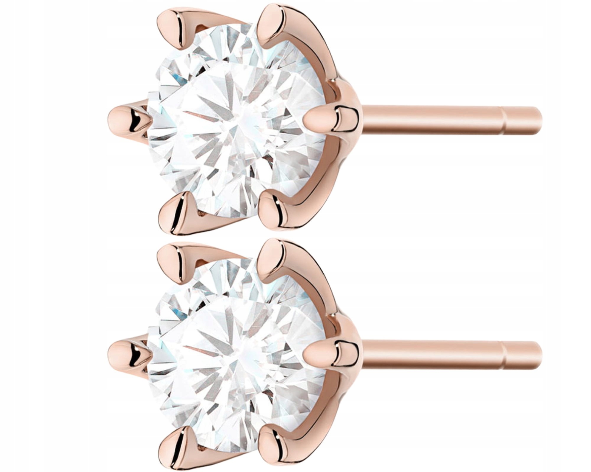 Velké Náušnice Z Růžového Zlata S Laboratorními Brilianty 2,00 Ct Tyčinky