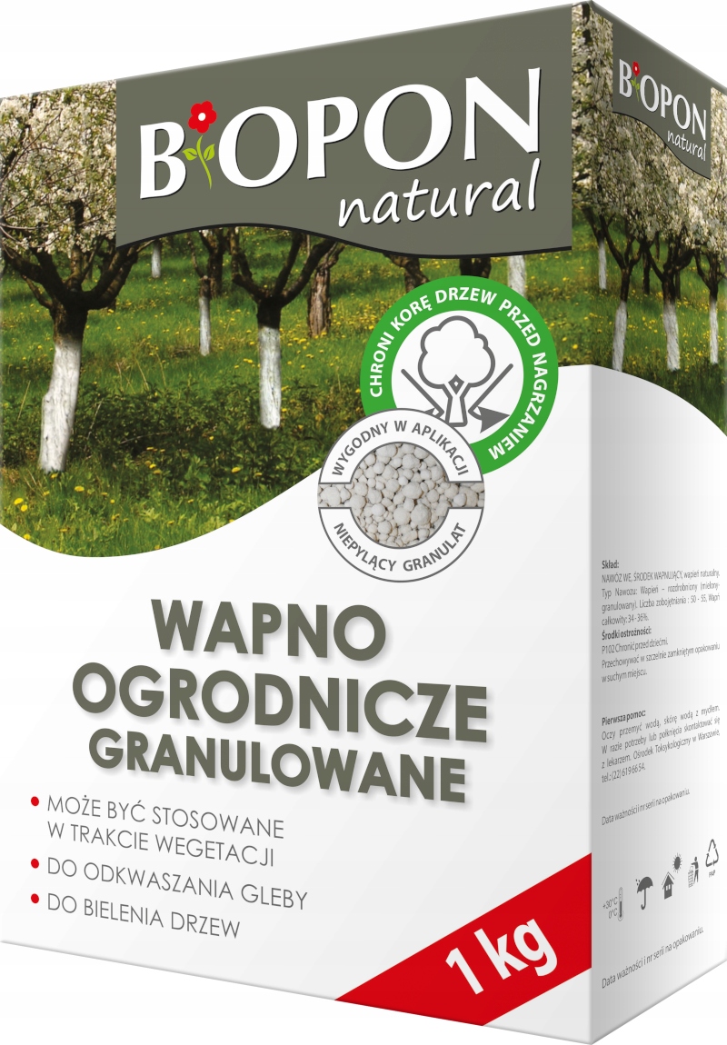 

Wapno ogrodowe granulowane Biopon 1kg