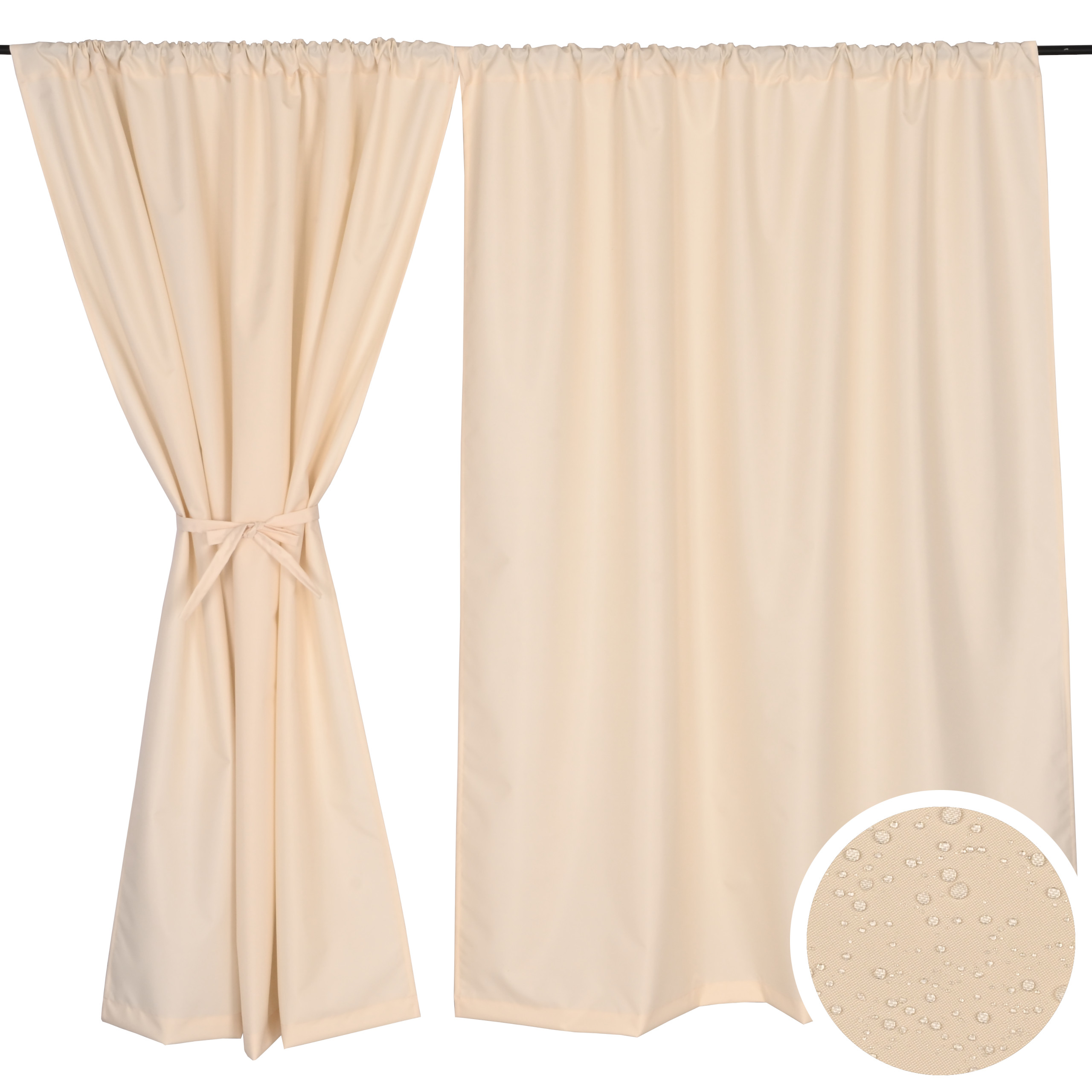 ZASŁONA WODOODPORNA OGRODOWA TARASOWA NA TARAS, TUNEL, 155x210 ecru