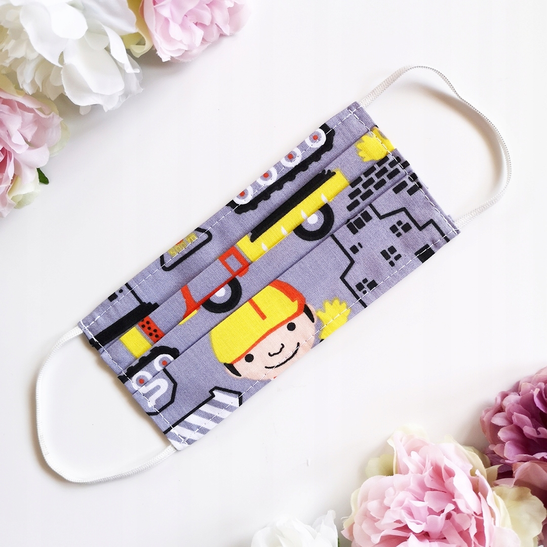 

BAWEŁNa wielorazowa Maseczka dzieci bob Budowniczy