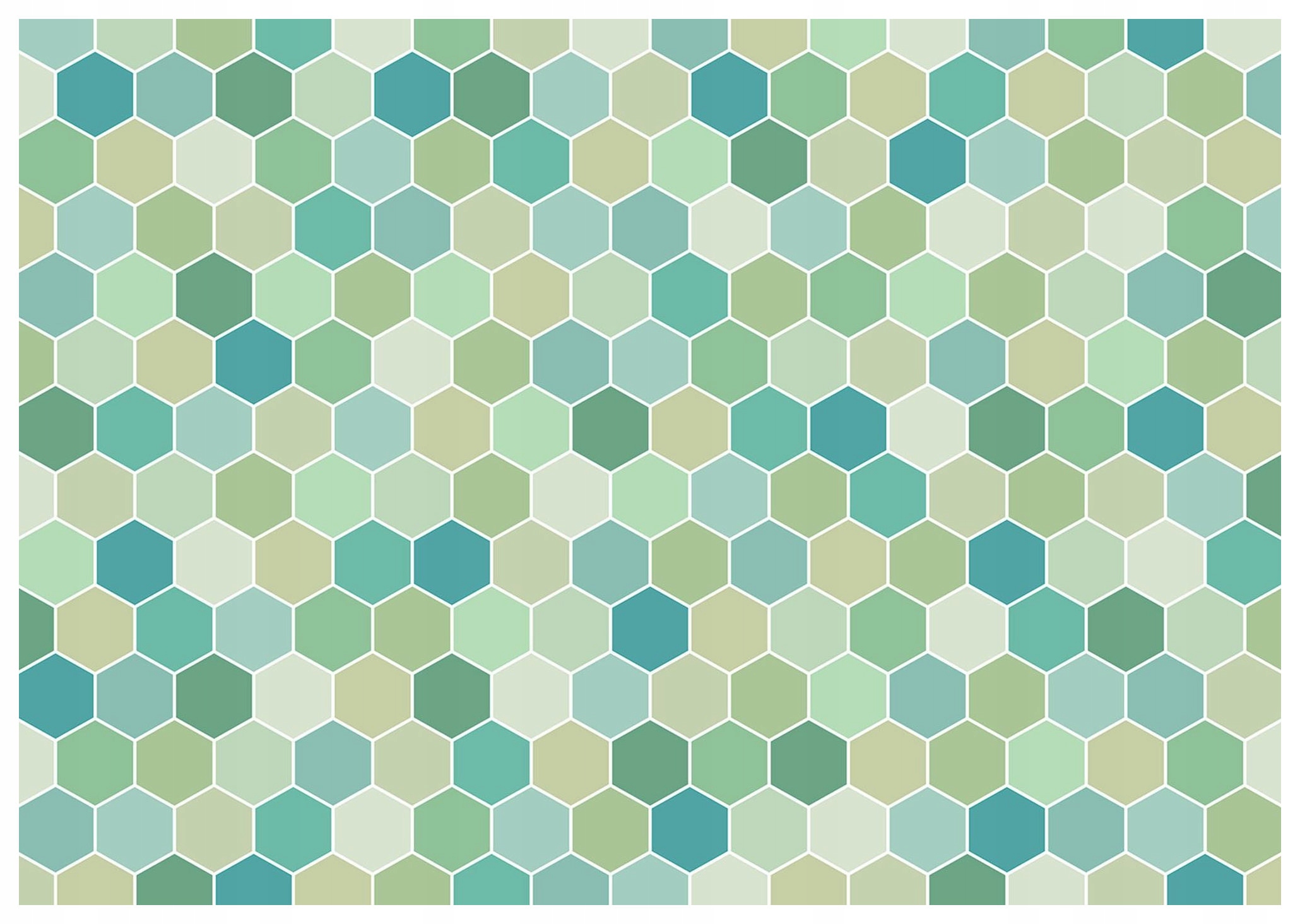 Fototapeta Geometrické šestiúhelníky zeleno-modré 416x254 lepidlo