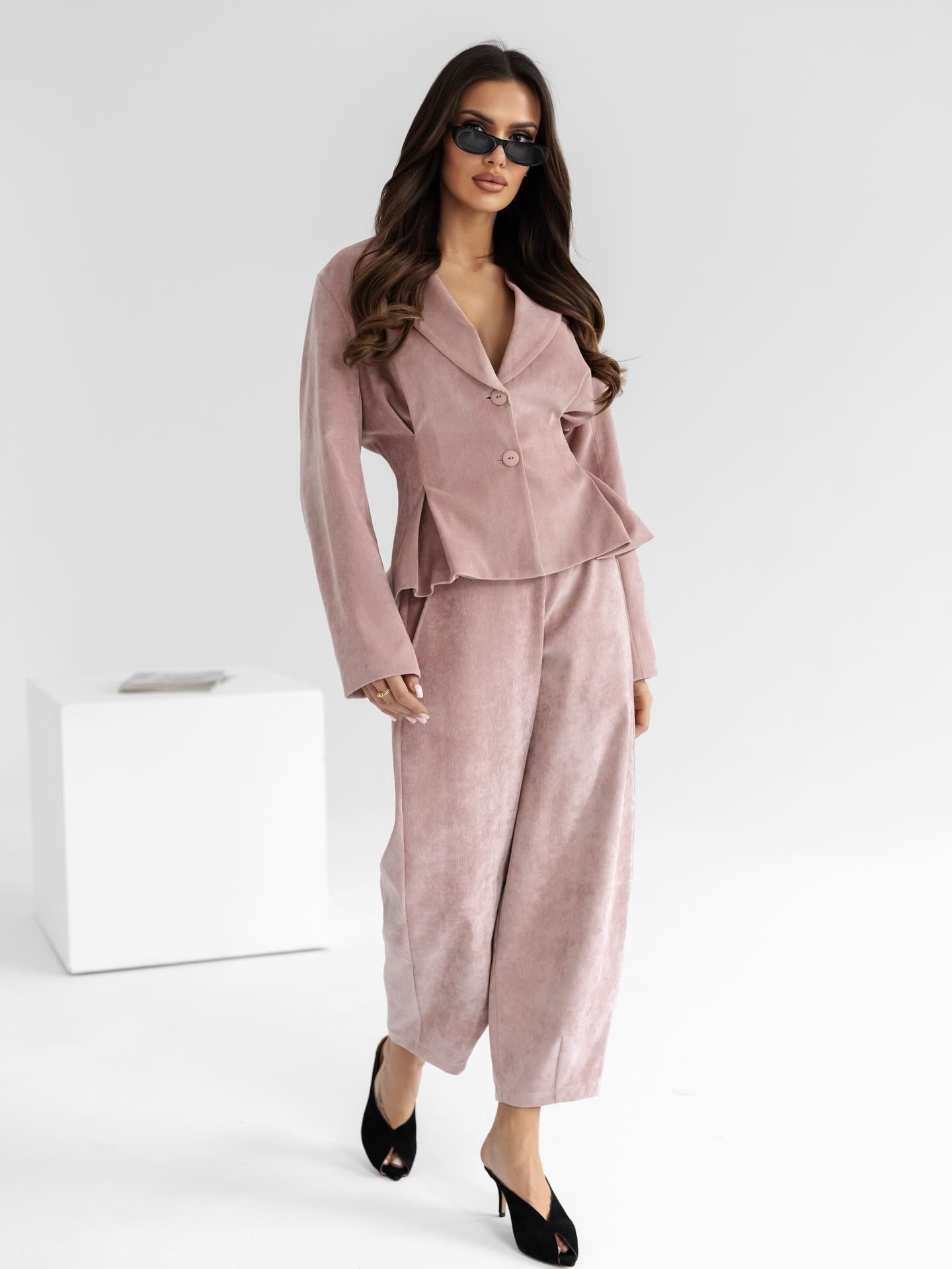 By O La La! Manšestrové Kalhoty Balloon Růžové S