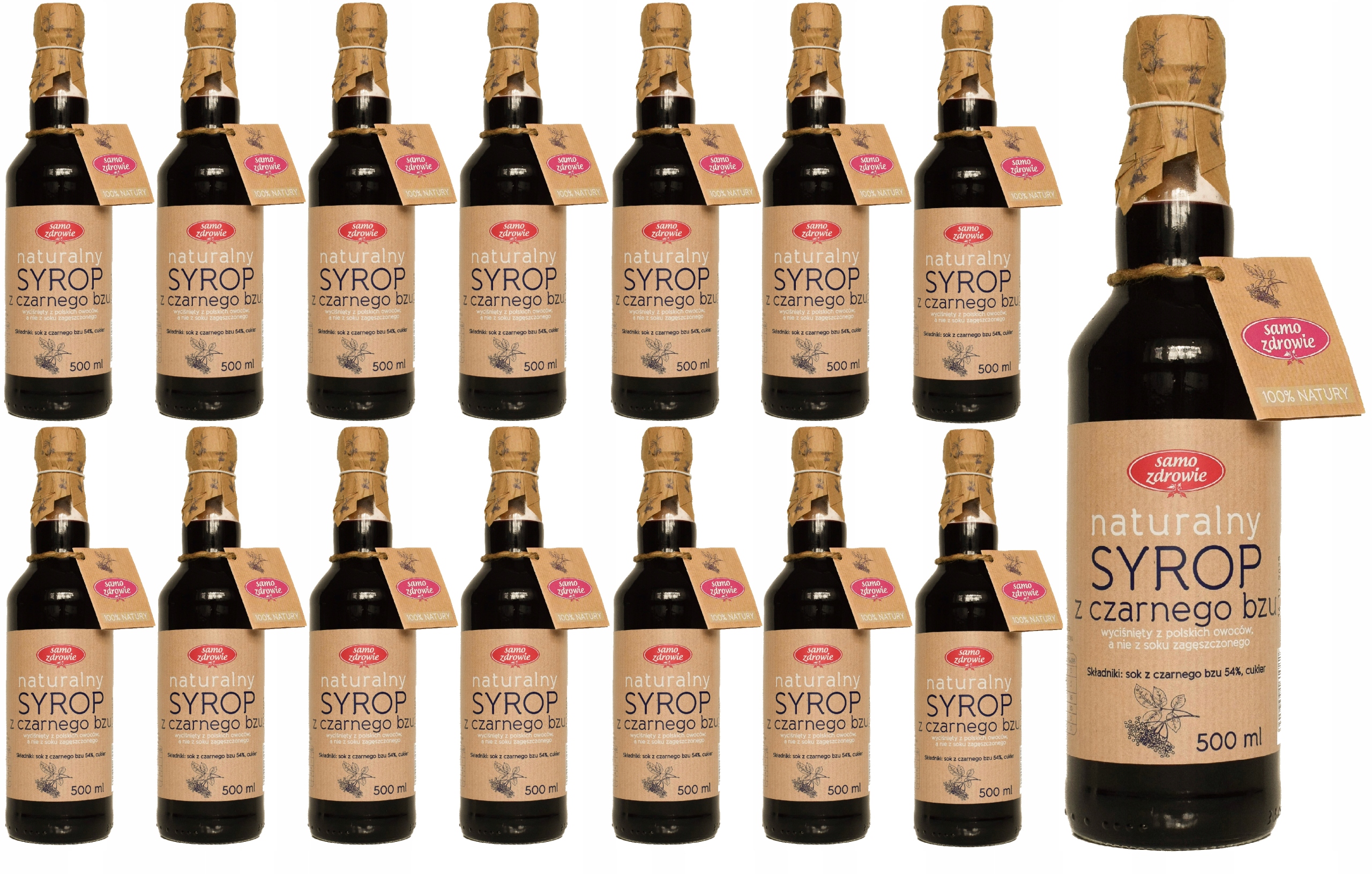 Naturalny syrop z czarnego bzu Samo Zdrowie Nfc 500 ml 15szt.