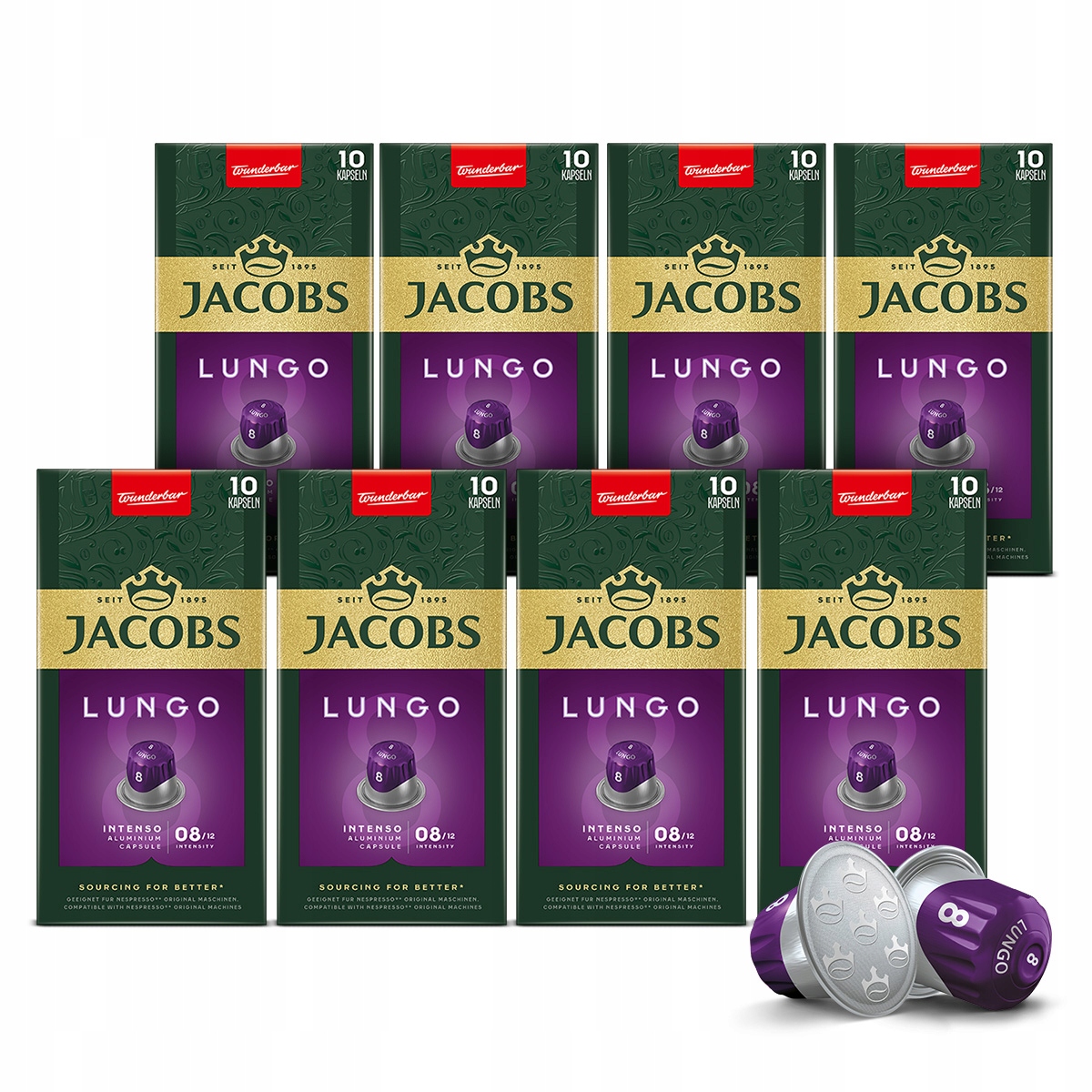 Kapsułki Jacobs Lungo 8 do Nespresso(r)* 8x 10szt