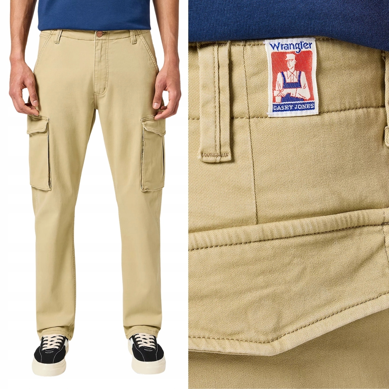 Wrangler Casey Jones Cargo Saddle látkové kalhoty kapsáče W32 L32