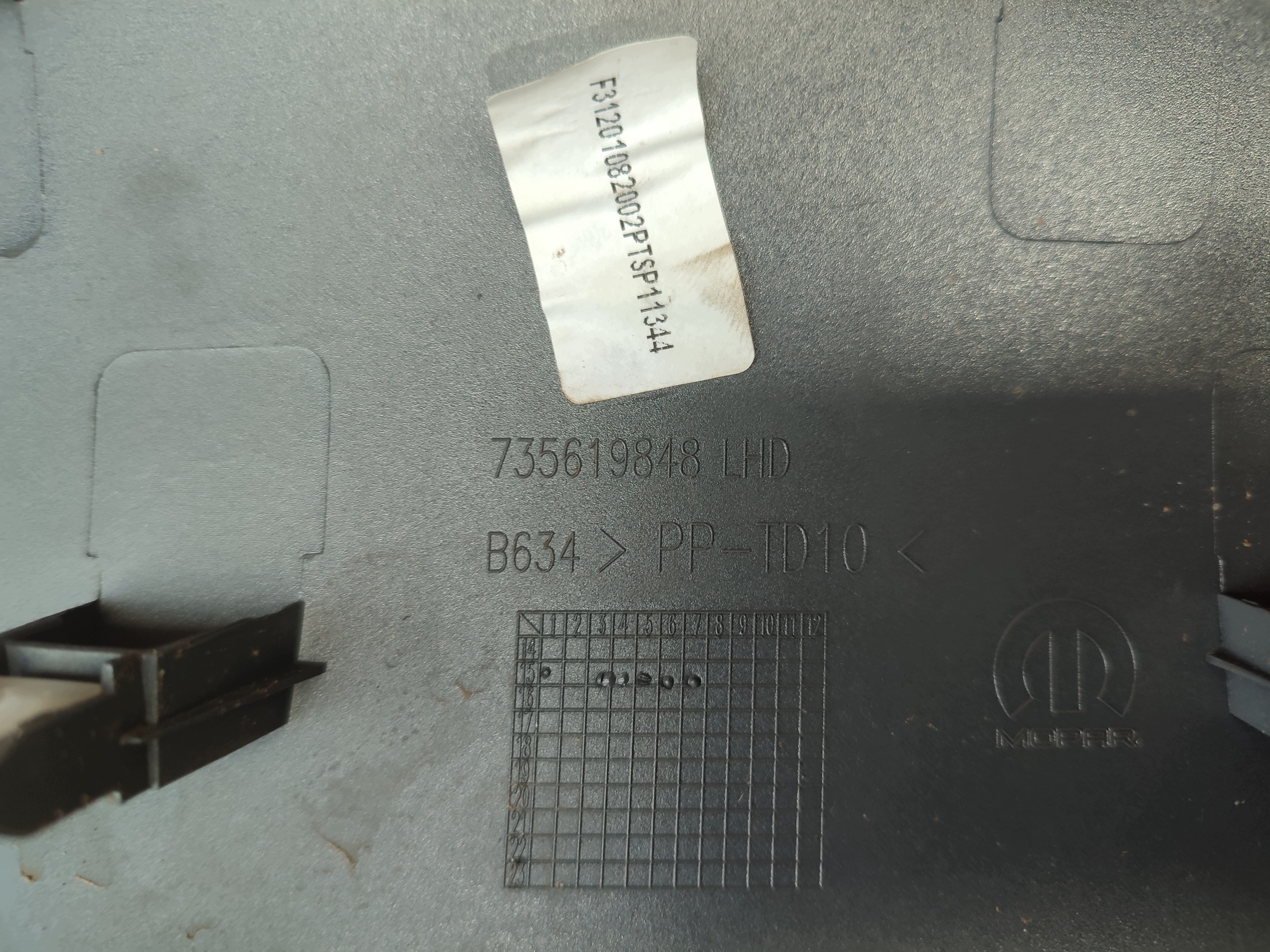 FIAT 500 DEKOR Moulage PANEL du tableau de bord Console 735619848