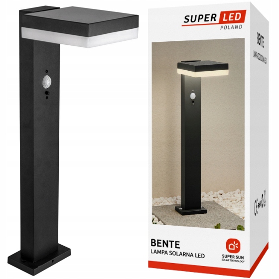 Lampa Led Ogrodowa stojąca Słupek 50 cm solarna Premium SuperLED