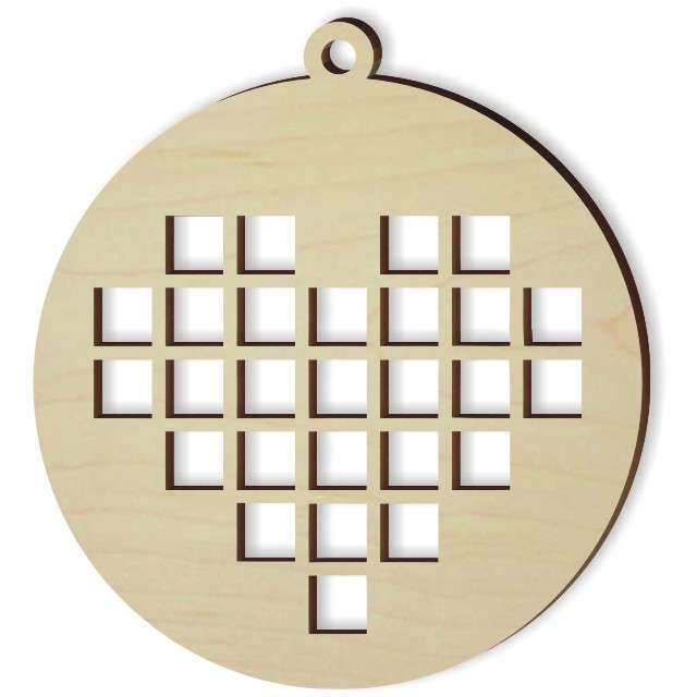 

bombka pixelowe serce zawieszka drewniana 3 mm