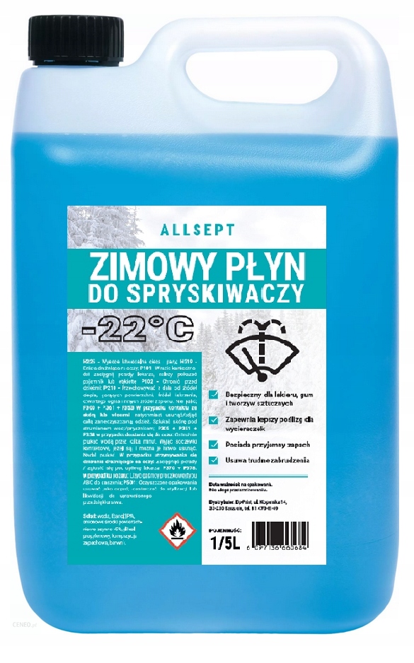 

Zimowy Płyn Do Spryskiwaczy -22 Zapachowy 5L