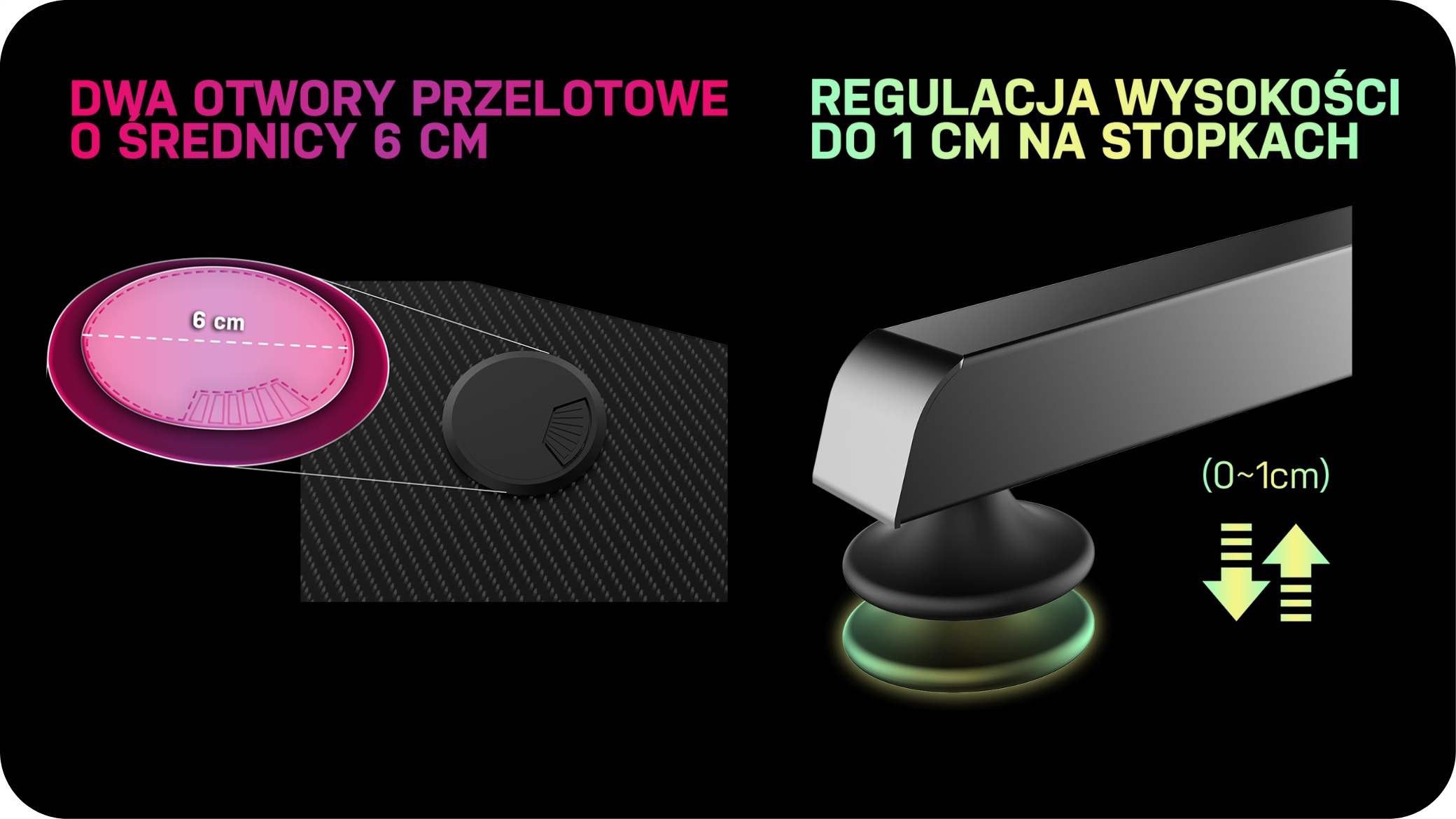 BIURKO KOMPUTEROWE GAMINGOWE 150x60cm ULTRADESK FRAG Gold LED RGB Podkładka Wykończenie matowe