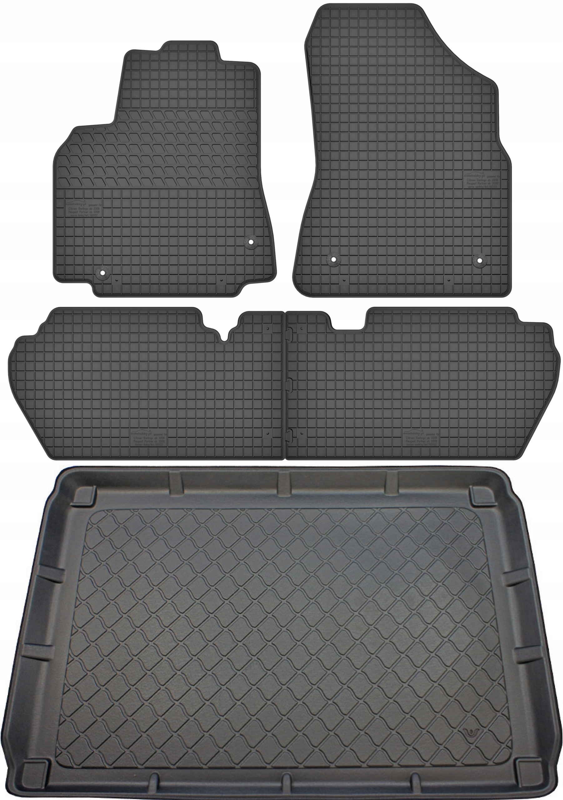 Citroen Berlingo II Kombivan od roku 2008-08.2018 Sada Koberce batožinový priestor