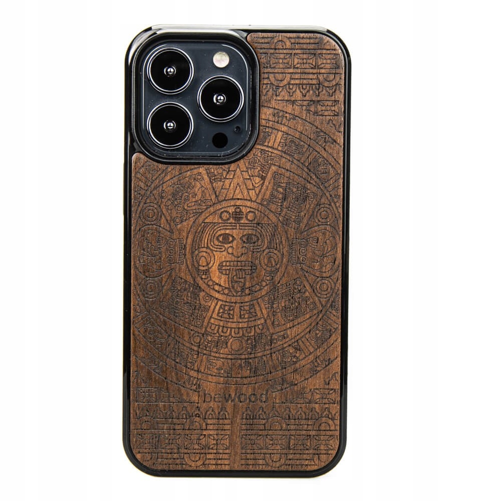 Pouzdro Bewood pro iPhone 13 Pro Aztécký Kalendář Ziricote