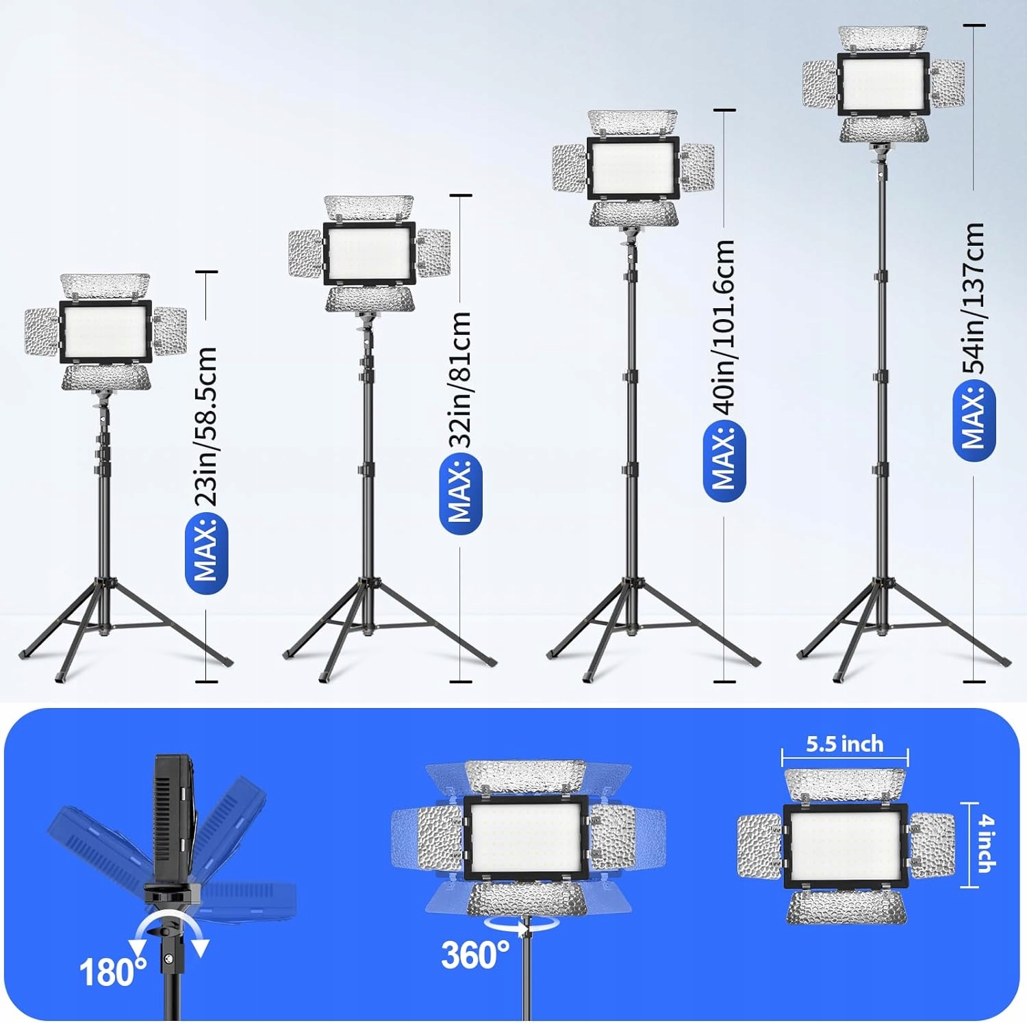OŚWIETLENIE DO FOTOGRAFII LAMPY LED 2 x EMART REGULOWANA LAMPA 2 x STATYW Stan opakowania oryginalne