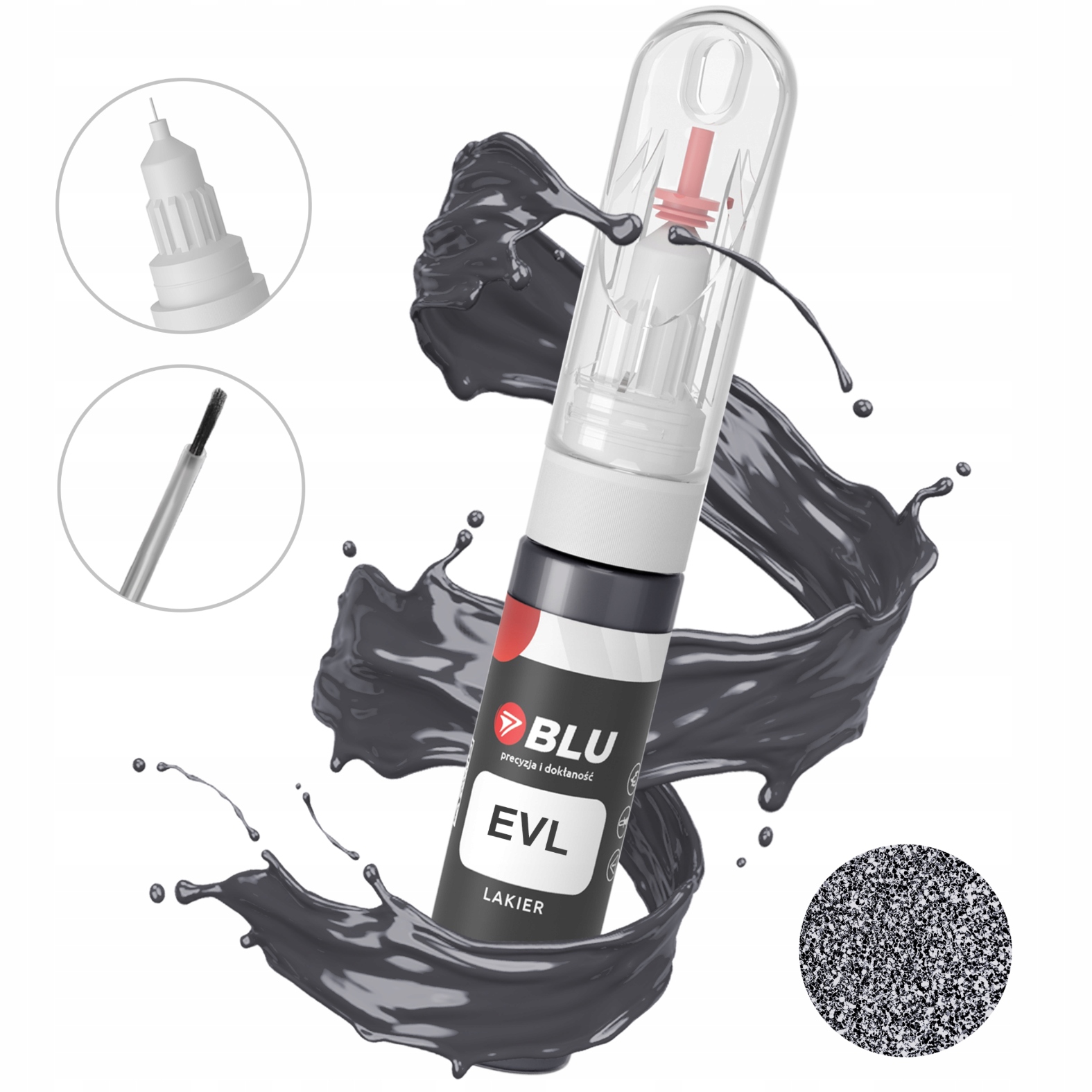 Lakier zaprawka samochodowa Evl szary platinumgrey do Peugeot 2in1 Blu