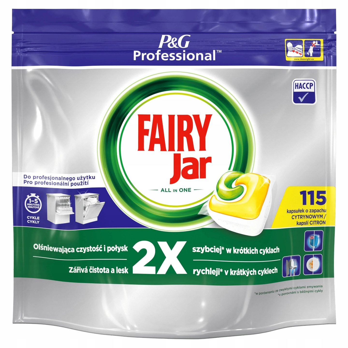FAIRY PROFESSIONAL ALL-IN-ONE LEMON 115SZT. KAPSUŁKI DO ZMYWARKI