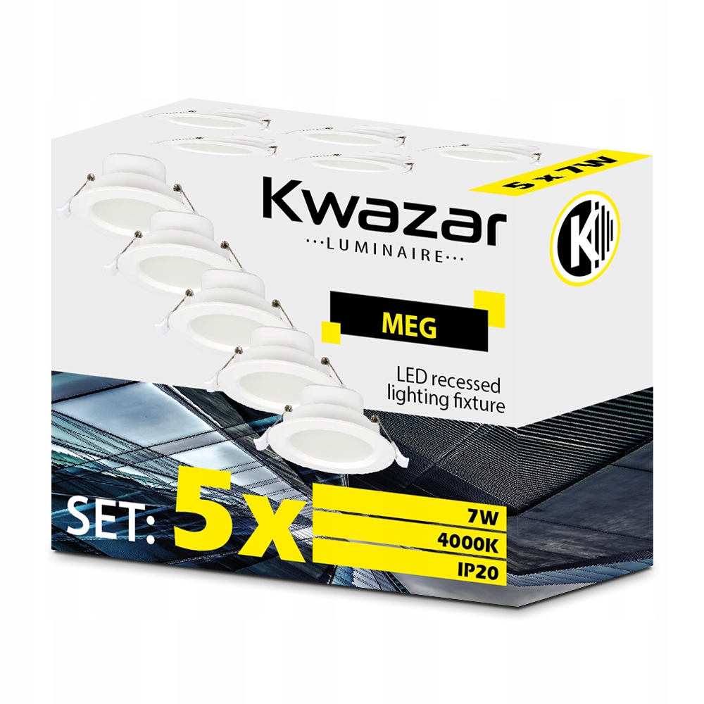 

5x Oczko Sufitowe Lampa Led 230V7W IP44 15%