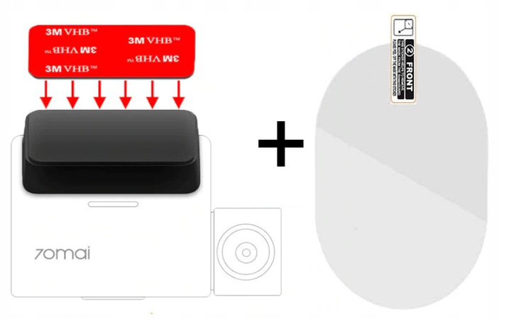 ZESTAW MONTAŻOWY 70mai PRO TAŚMA NAKLEJKA BEZ GPS EAN (GTIN) 6097354446428