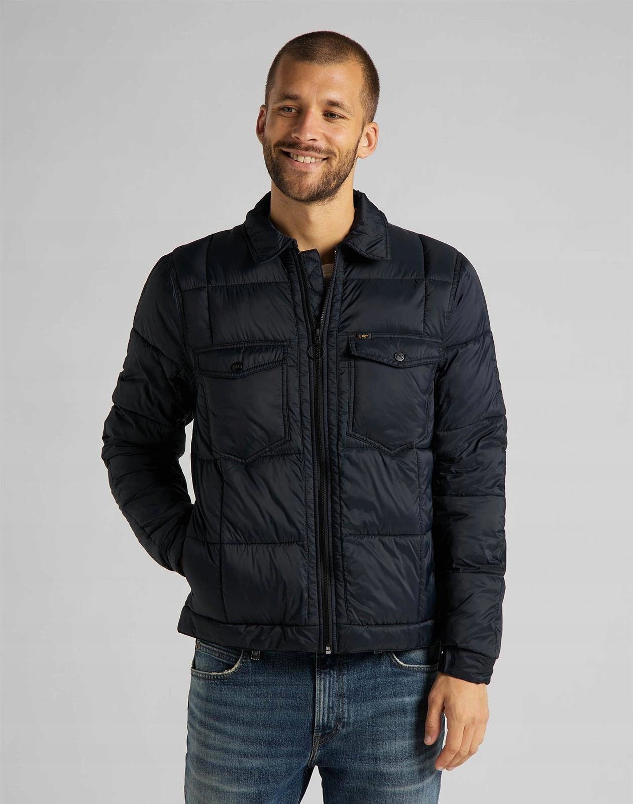Pánská péřová bunda Lee Lt Chetopa Puffer Black L86MSZ01 S