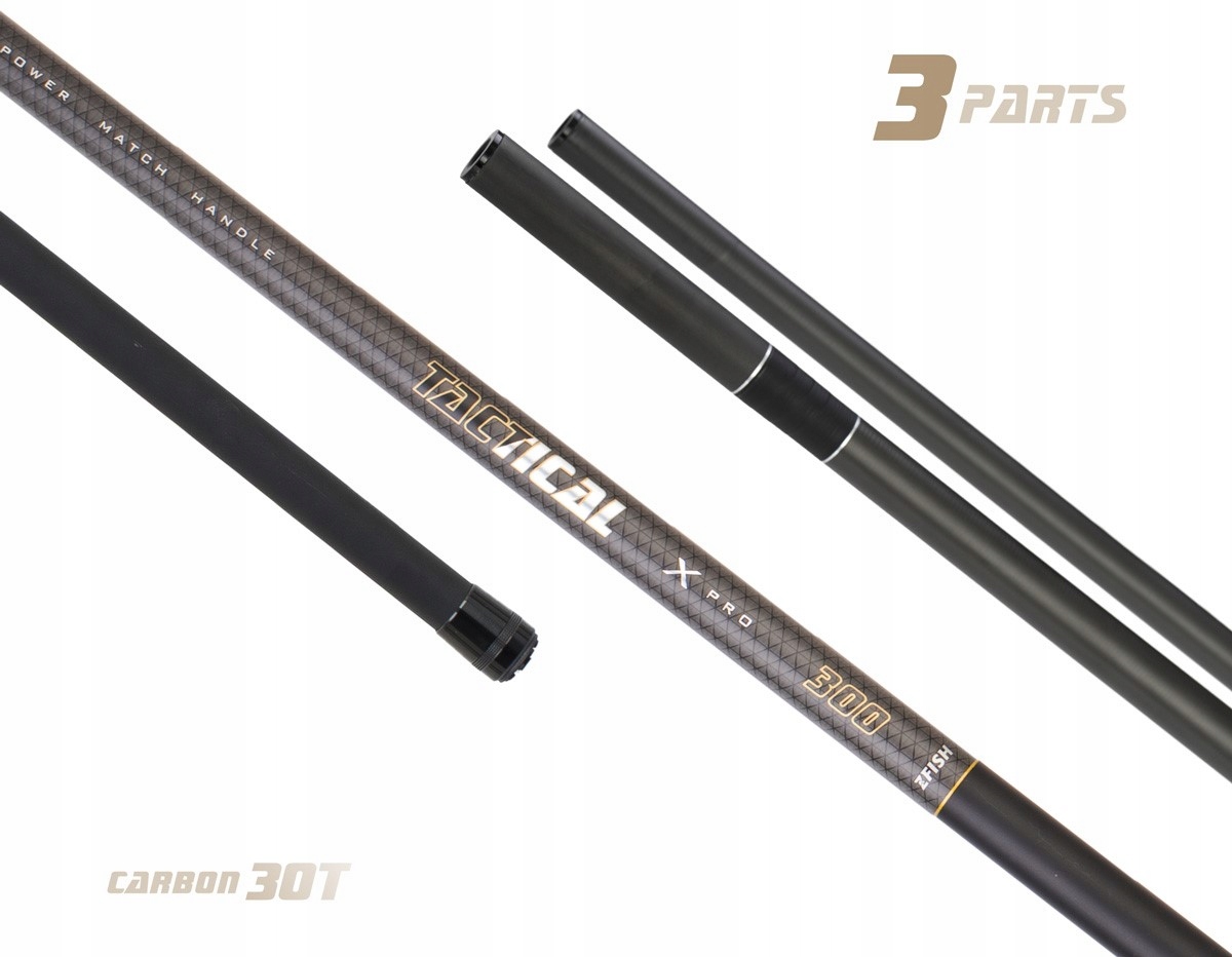 Sztyca Podbieraka Wyczynowa Zfish Tactical Nasadowa 3m 2 Gwinty Węgiel 30T