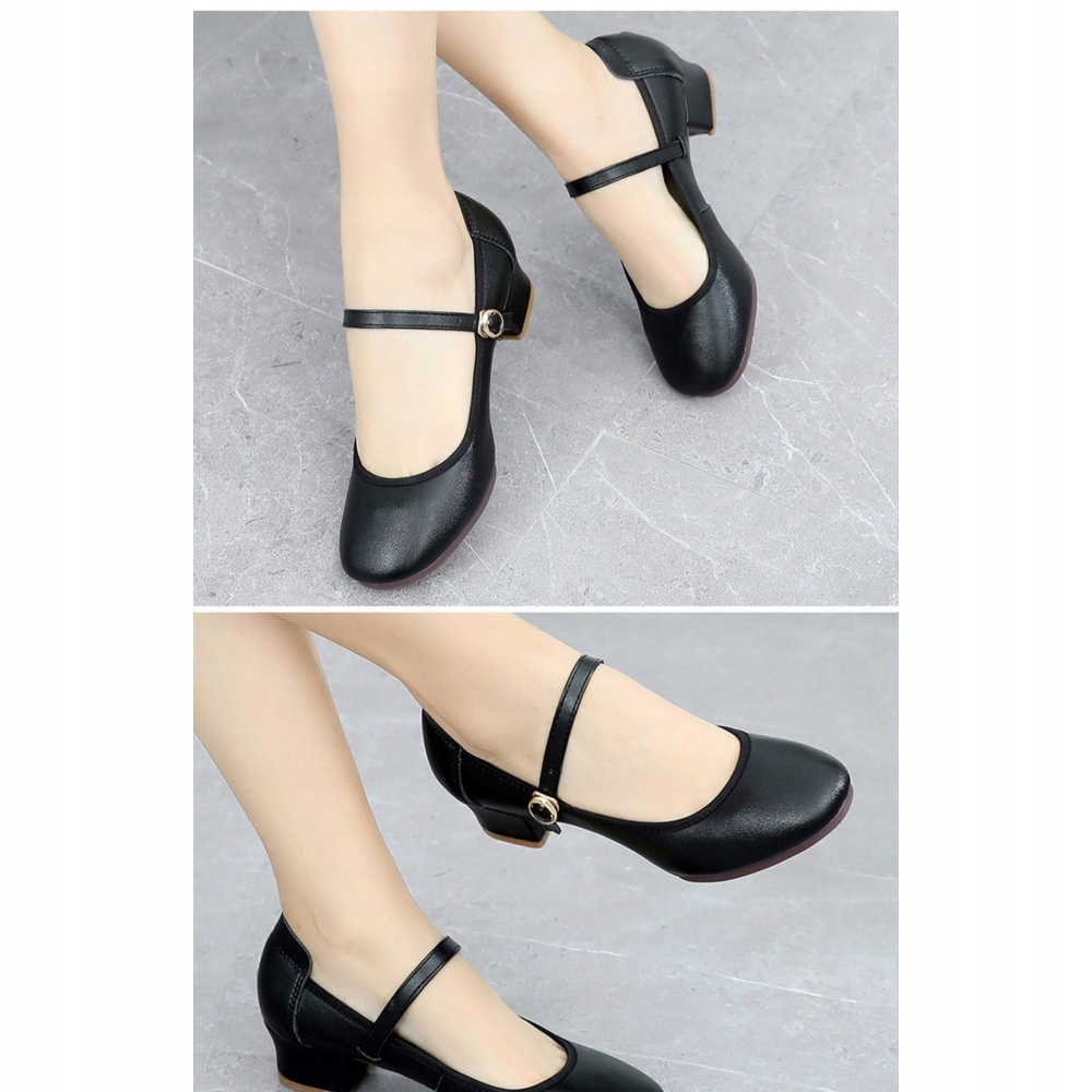 Moda damska Retro proste buty do tańca na niskim obcasie Wzór dominujący bez wzoru