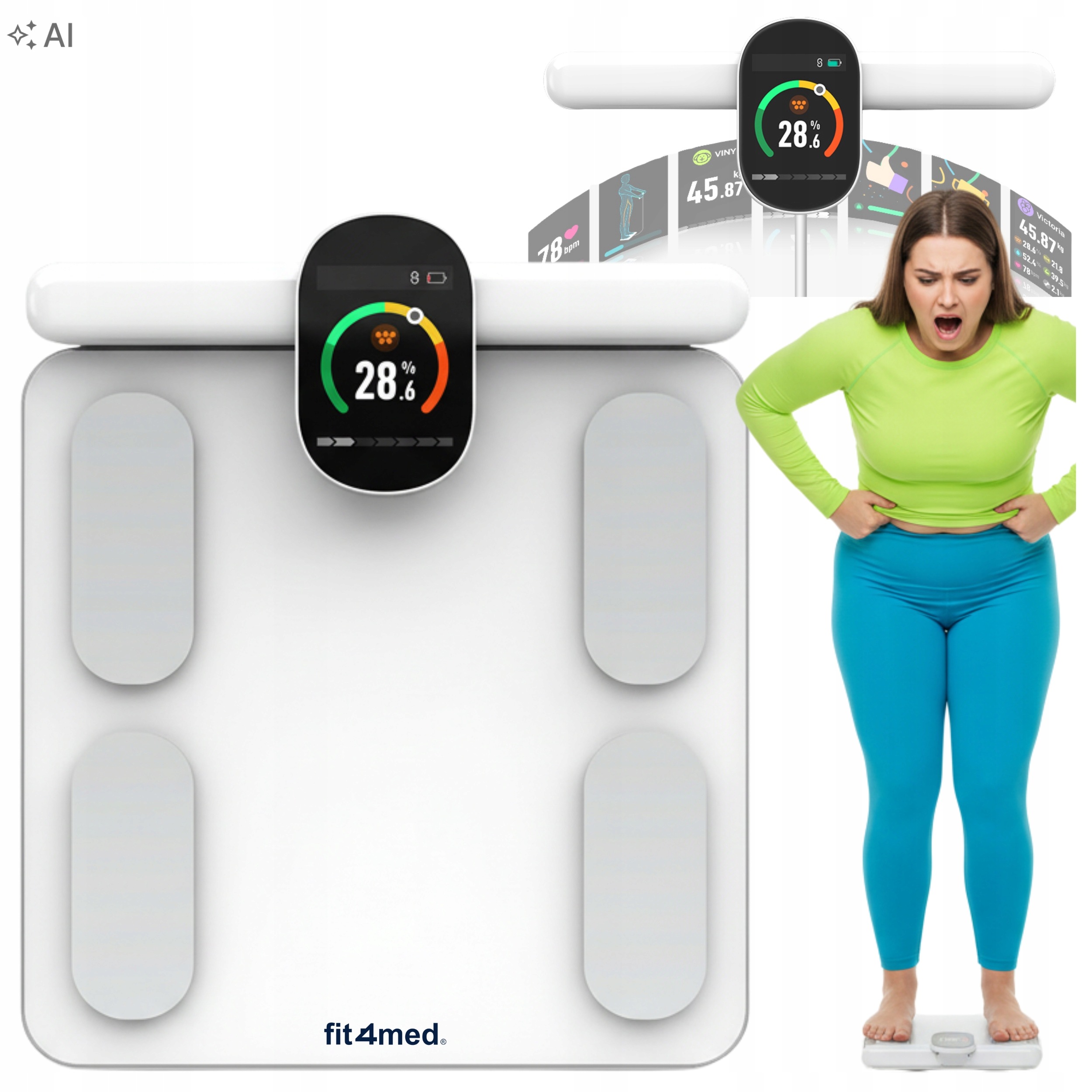 Koupelnová váha inteligentní bluetooth analytické měření tuku Bmi LCD