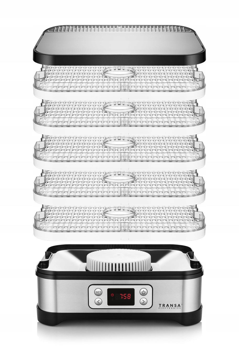 Suszarka spożywcza do GRZYBÓW WARZYW OWOCÓW MIĘSA INOX TERMOOBIEG 400W Marka Transa Electronics