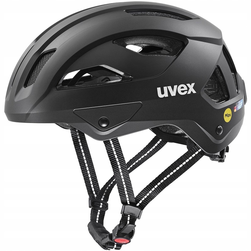 Kask rowerowy Uvex City Stride Mips czarny black mat 59-61 +Lampka