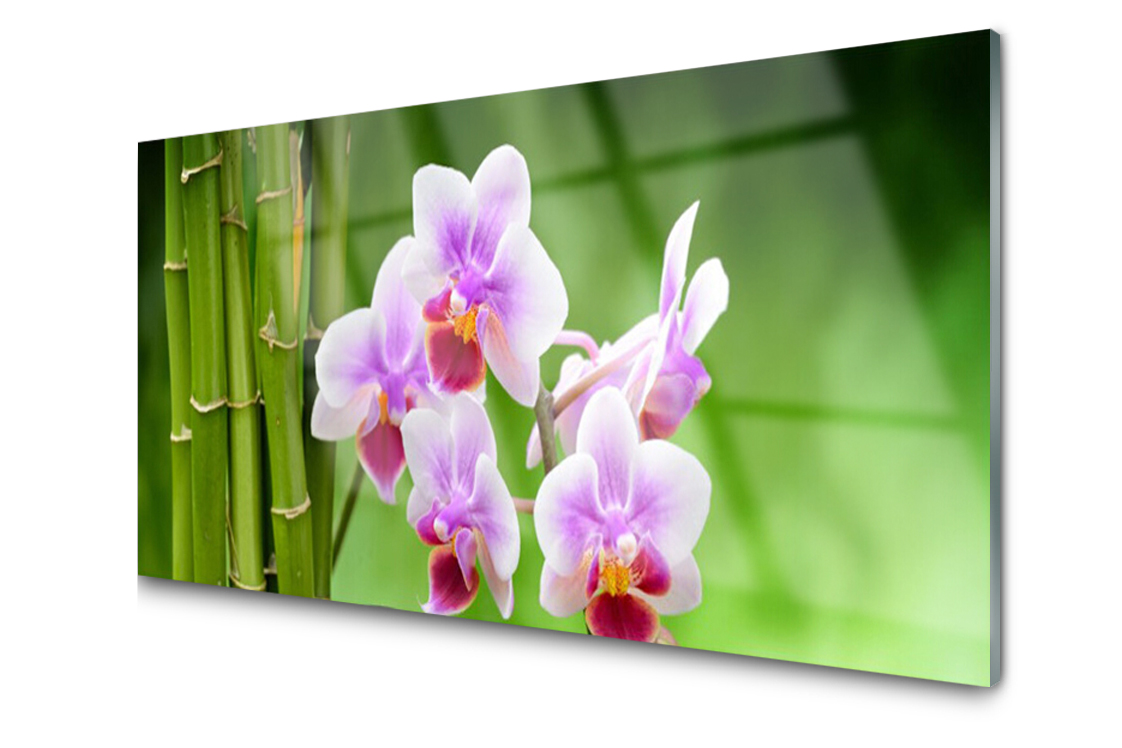 

Panel szklany Płytka Bambus Kwiaty 120x60 + Klej