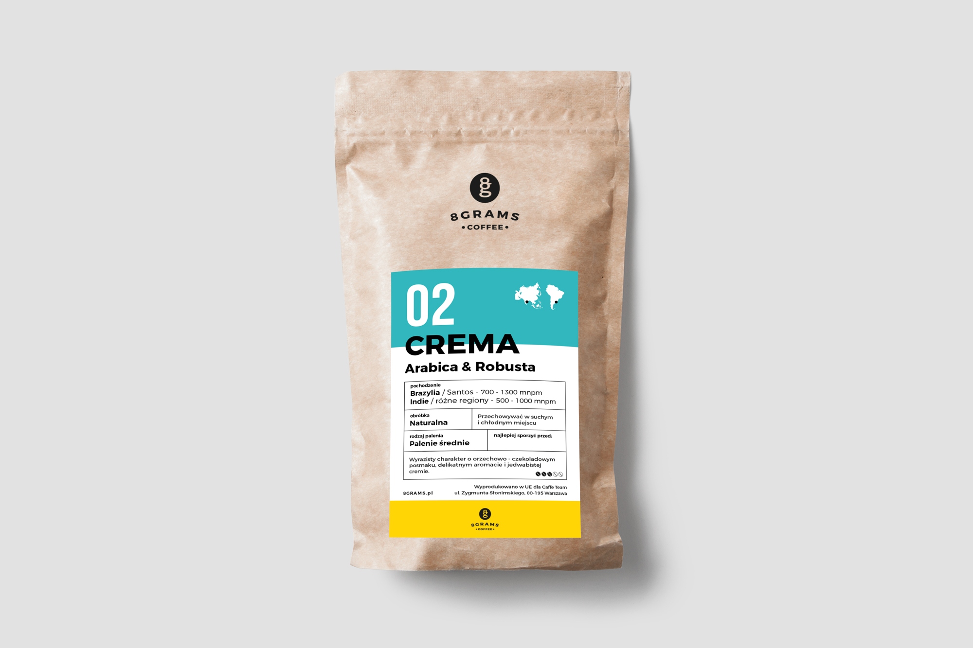 Kawa ziarnista 8Grams Crema Italian Style 1KG