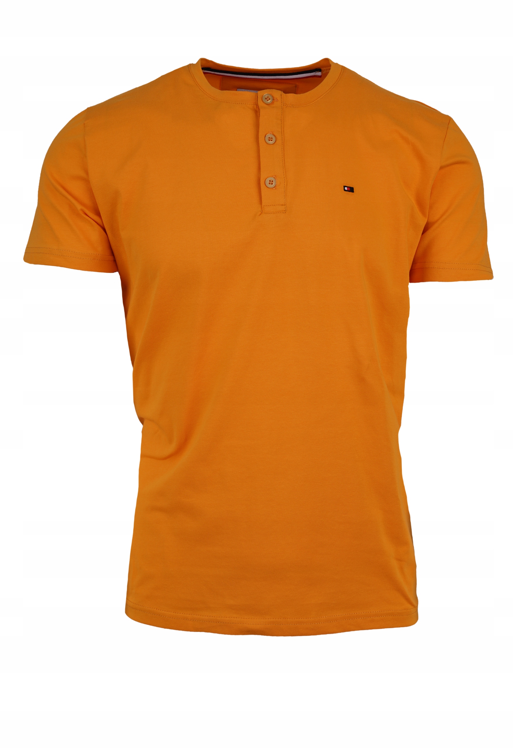 

T-shirt Męski Koszulka Guziki Pomarańczowy XL