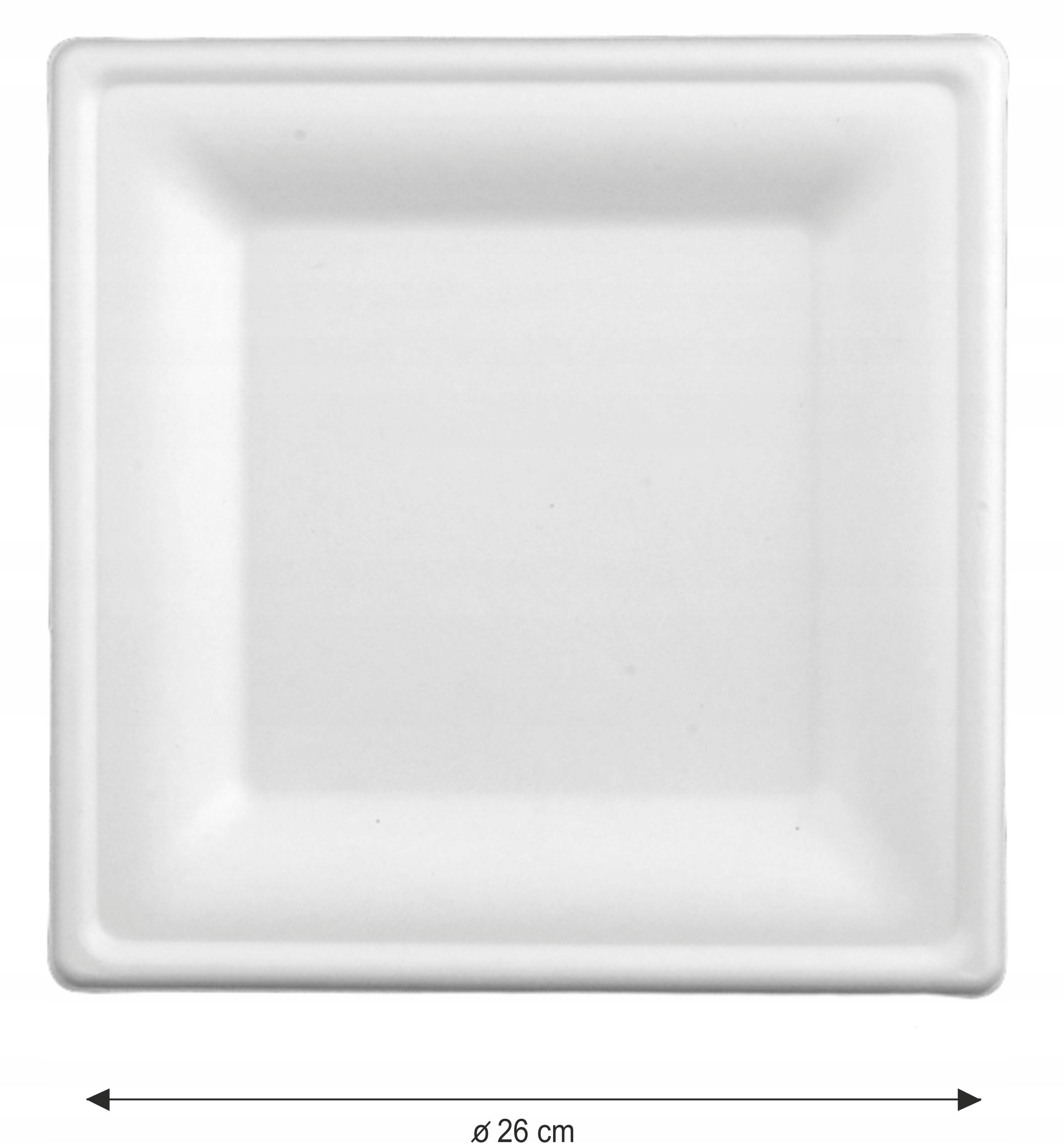 TALERZ EKO Z TRZCINY CUKROWEJ KWADRAT 26CM A50 BIO