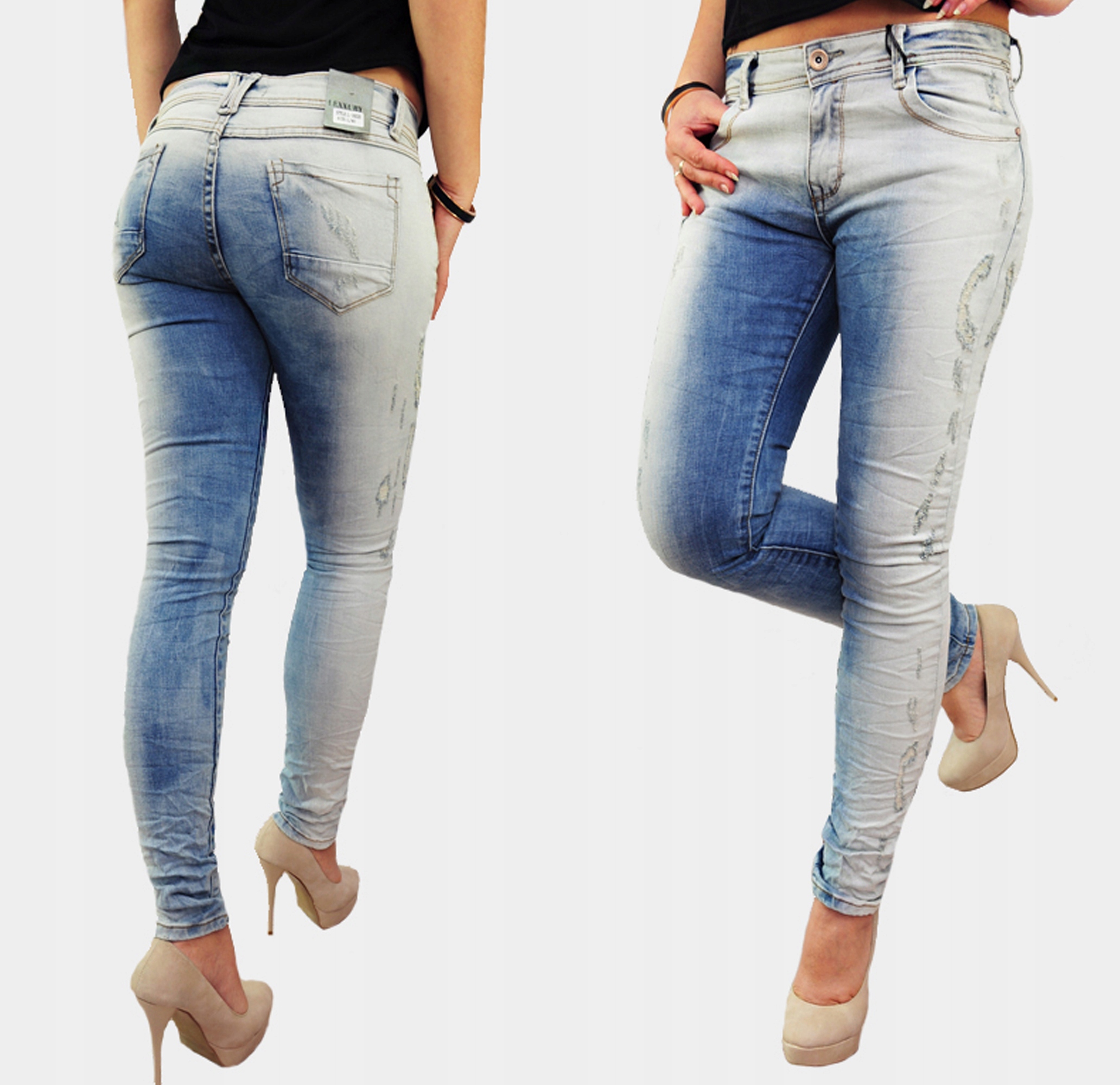 

Rurki Jeans Ombre dziury Xs 34