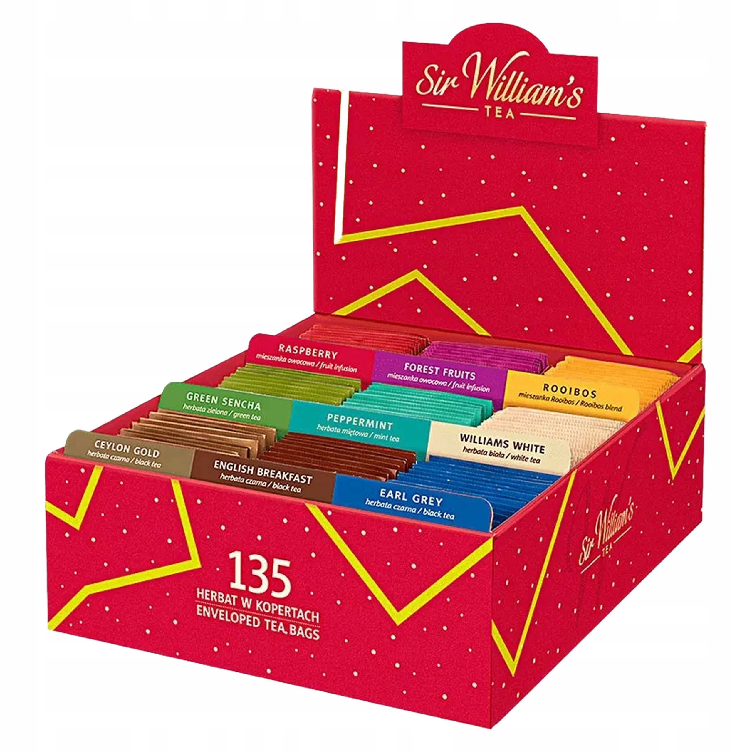 Sir William's Tekturowy Prezenter zestaw 9 smaków herbat 135 kopert