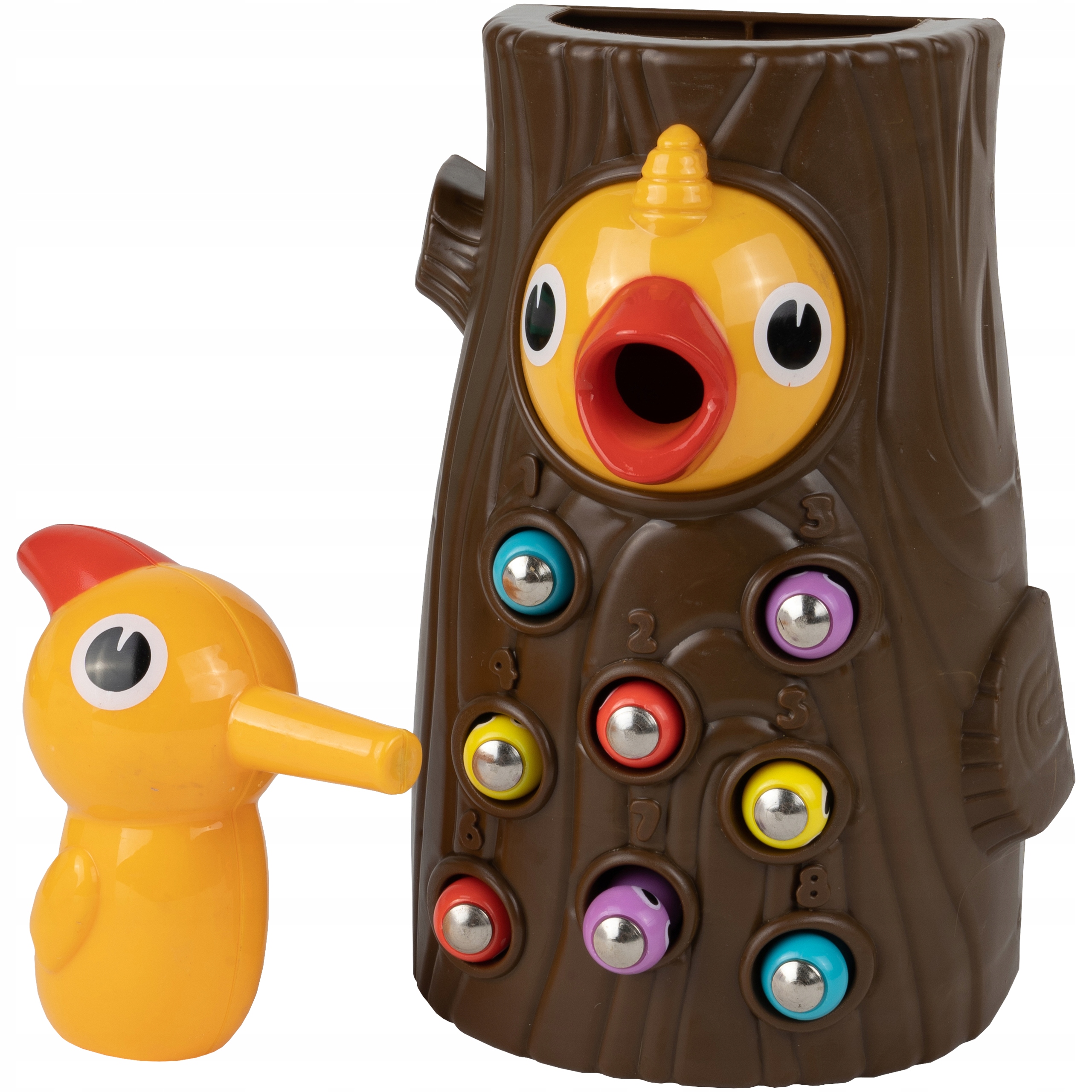 DZIĘCIOŁ I ROBACZKI GRA ZRĘCZNOŚCIOWA MAGNETYCZNA DLA DZIECI CAŁEJ RODZINY Głębokość produktu 8.5 cm