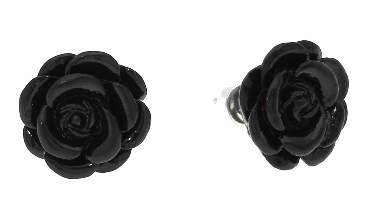 

Kolczyki róże różyczki roses 14 mm czarne