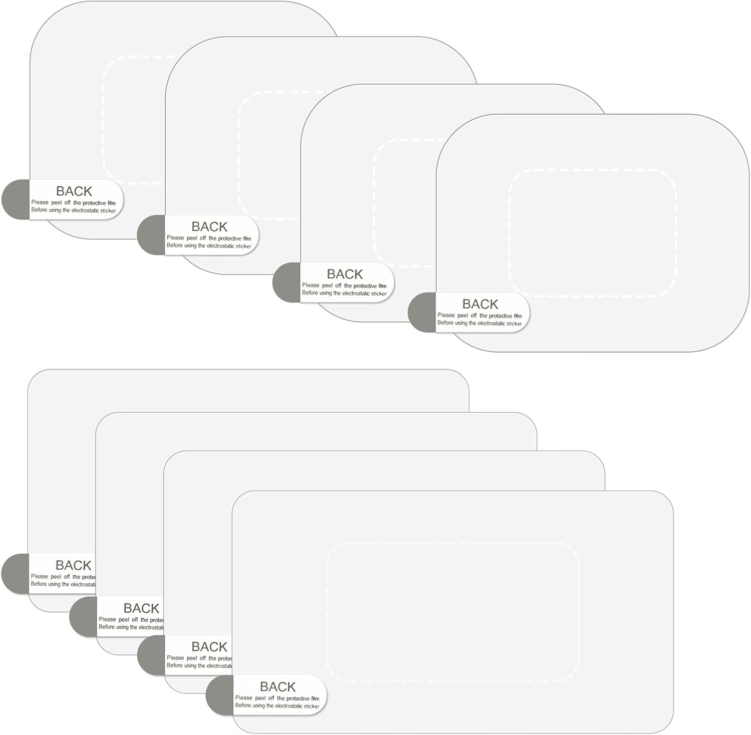 Naklejki Elektrostatyczne Na Szybę Do Kamer Samochodowych Uchwytów 8 Sztuk