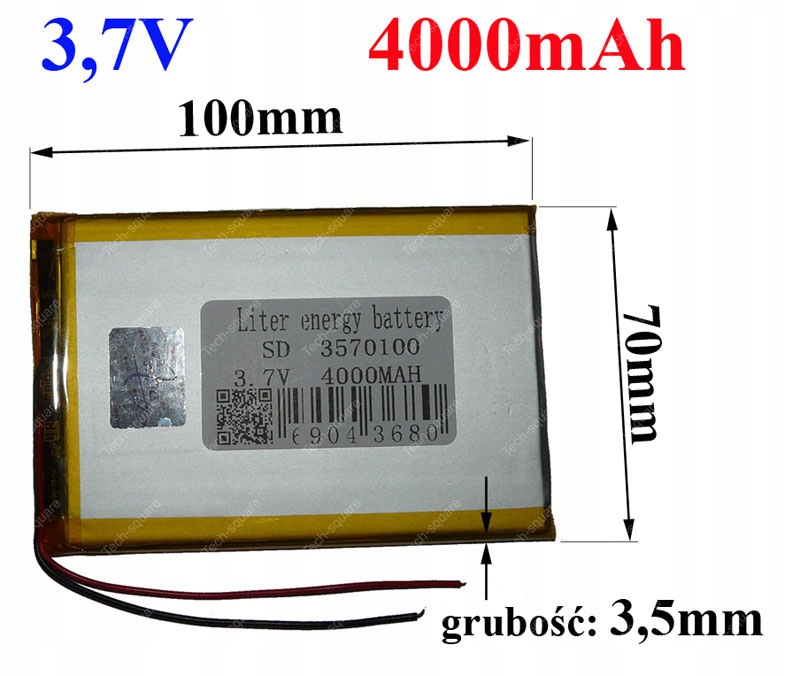 Akumulator Bateria Tablet 7"-9" 4000mAh