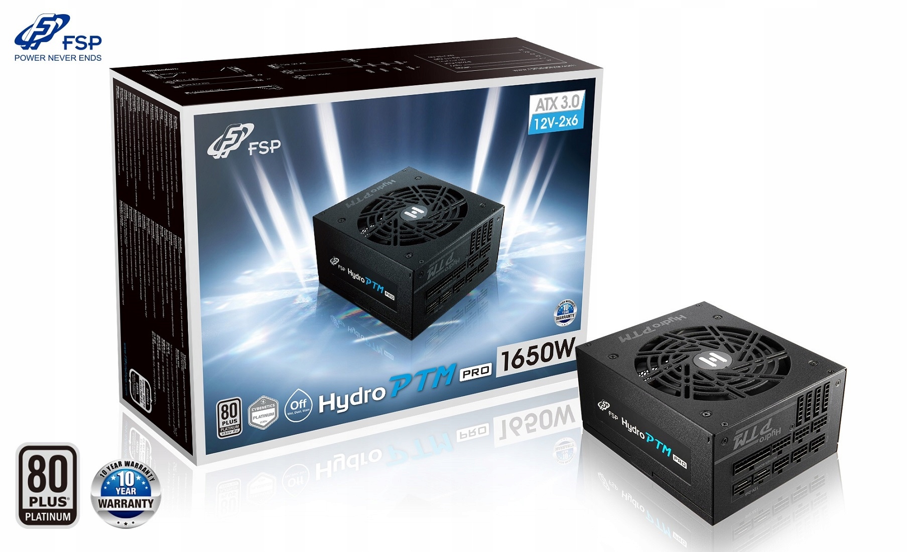 Fsp Hydro Ptm Pro 1650/ 1650W/ Atx 3.1/ 80PLUS Platinum/ Modular/ Retail…